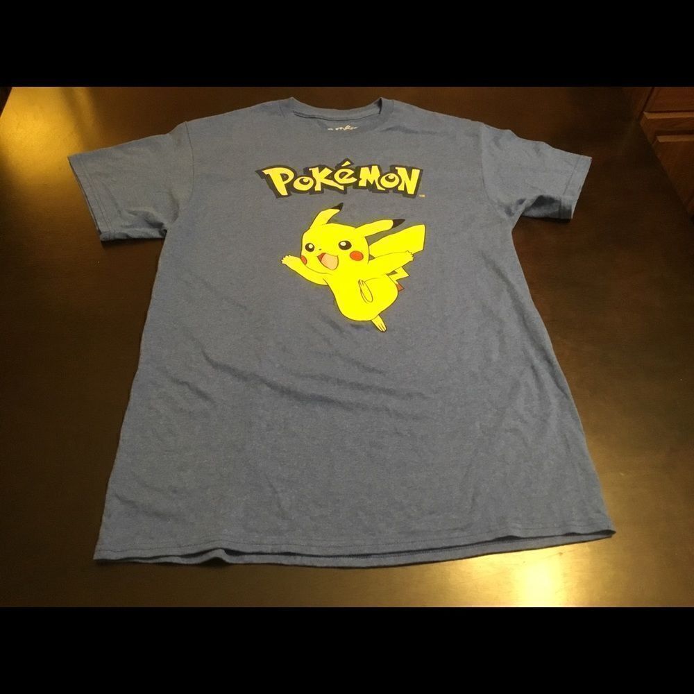Pokemon Pikachu T-shirt Heather Blue Size Medium